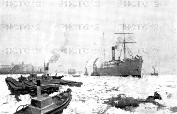 The Frozen Thames: a study near Blackwall, 1895. Creator: George Meisenbach.