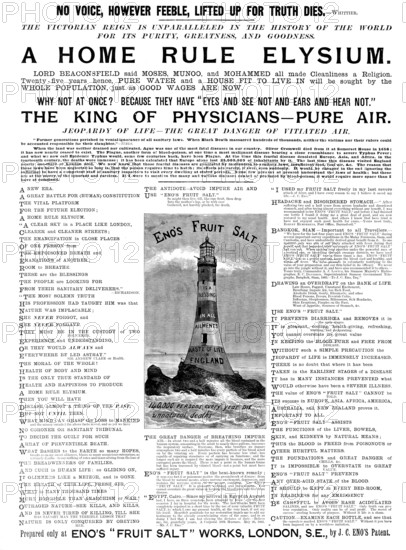 Advertisement for Eno's "Fruit Salt'', 1895. Creator: Unknown.