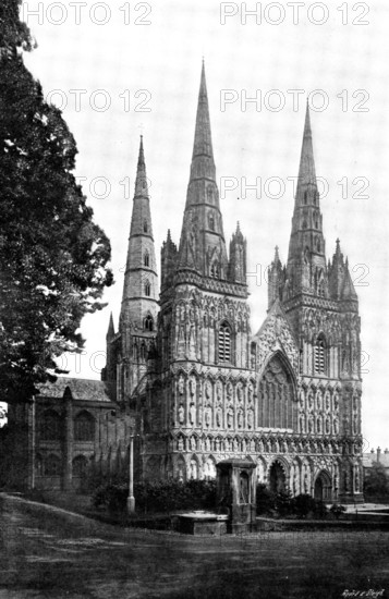 The Cathedrals of England: Lichfield Cathedral, 1895. Creator: Francis Frith & Co.