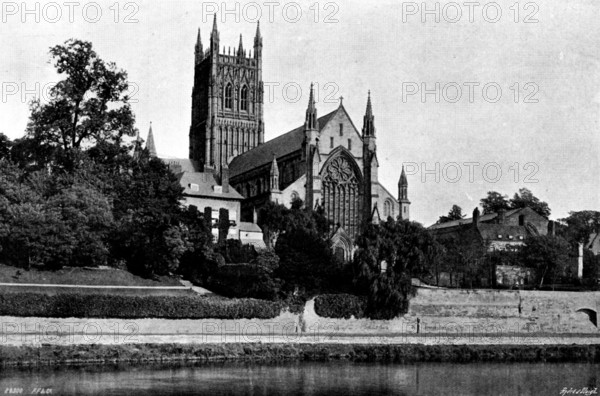 The Cathedrals of England: Worcester Cathedral, 1895. Creator: Francis Frith & Co.