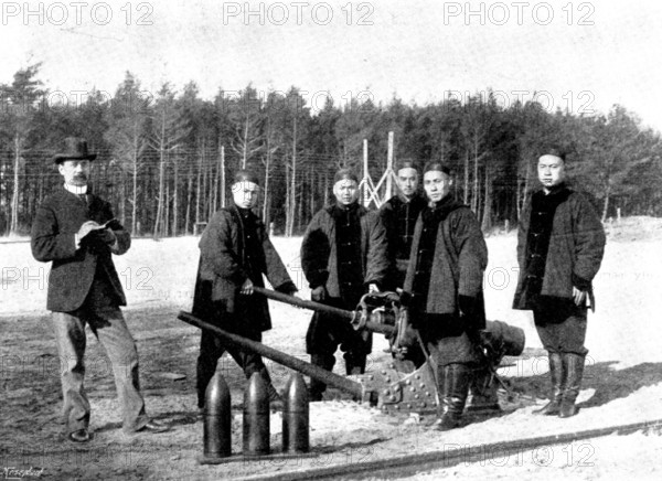 The War in Eastern Asia: Chinese artillery at drill, 1895. Creator: George Meisenbach.