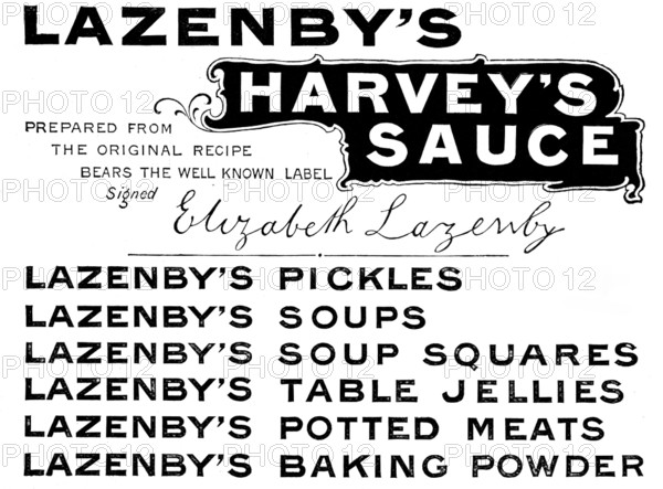 Advertisement for Lazenby's Harvey's Sauce, 1895. Creators: Unknown, E. Lazenby and Son.