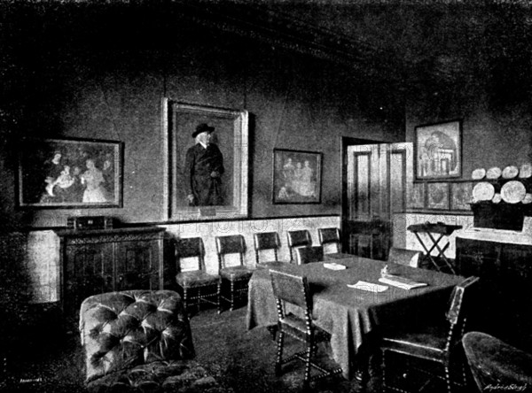 The drawing-room at Professor Blackie's residence, Edinburgh, 1895. Creator: Andre & Sleigh.