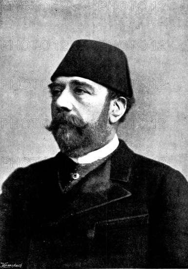 Ismail Pasha, the late Khedive, 1895. Creators: Elliott & Fry, George Meisenbach.