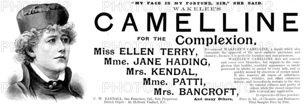 Advertisement for Wakelee's Camelline for the Complexion, 1895. Creator: Unknown.