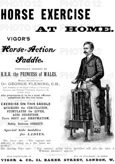 Advertisement for Vigor's Horse-Action Saddle, 1895. Creator: Unknown.