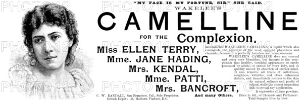 Advertisement for Wakelee's Camelline for the Complexion, 1895. Creator: Unknown.