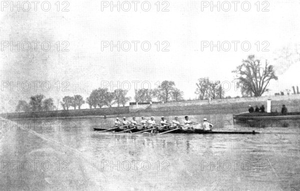 Practicing for the Universities' Boat-Race, 1895. Creator: George Meisenbach.