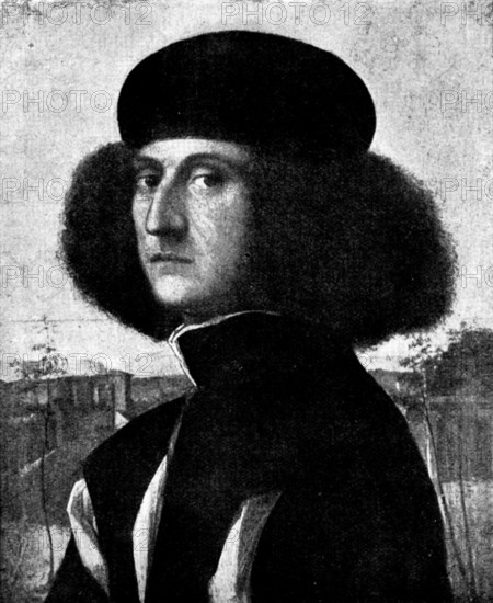 Venetian Art at the New Gallery: Portrait of a Man - by Giovanni Bellini, 1895. Creator: Unknown.