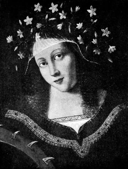 Venetian Art at the New Gallery: St. Catherine - by Bartolommeo Veneziano, 1895. Creator: Unknown.