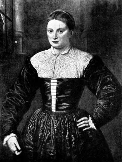 Venetian Art at the New Gallery: Portrait of a Lady - by Paris Bordone, 1895. Creator: Unknown.