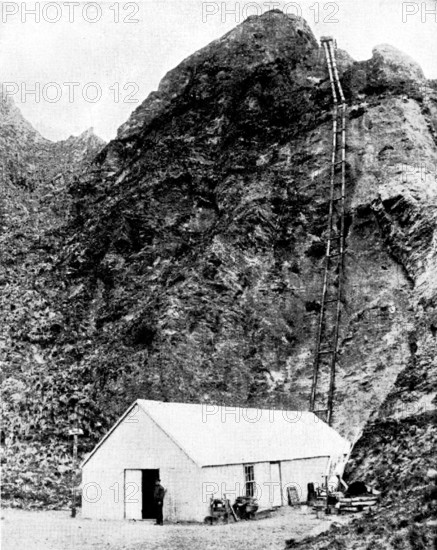 Mining in New Zealand - Achilles Gold-Fields, Limited: house containing Pelton water-wheels.., 1895. Creator: Unknown.