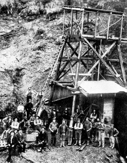 Mining in New Zealand - Achilles Gold-Fields, Limited: main shaft and hoist, 1895. Creator: Unknown.