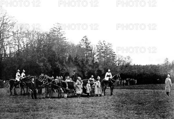 Prince Bismarck's Eightieth Birthday: visit of the German Emperor to the Prince, Friedrichsruh, 1895 Creator: Strumper & Co.