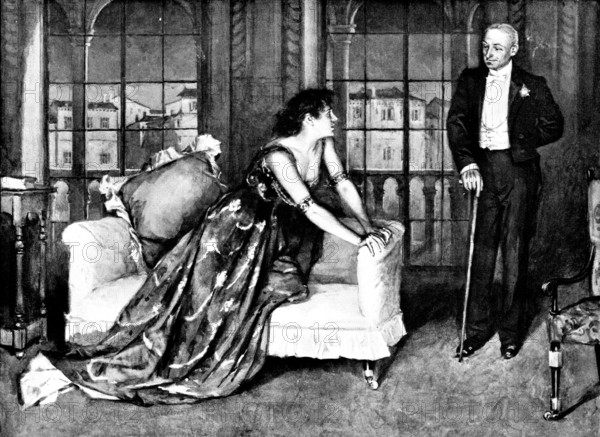 Mrs. Patrick Campbell and Mr. Hare in "The Notorious Mrs. Ebbsmith," at the Garrick Theatre, 1895. Creator: George Meisenbach.