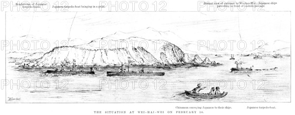 The War in Eastern Asia: the situation at Wei-Hai-Wei on February 10, 1895. Creator: Unknown.