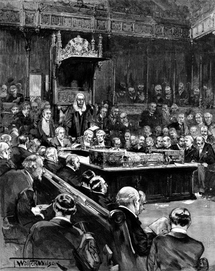 The Speaker's Farewell to the House of Commons, April 8, 1895. Creator: P Naumann.