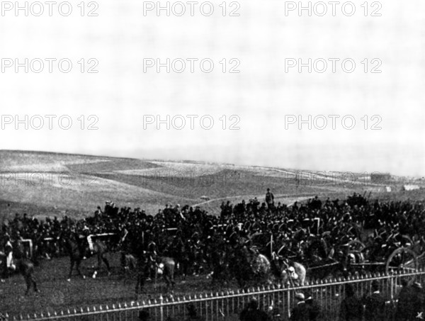 The Volunteer Manoeuvres at Brighton: March Past - Sussex Artillery, 1895. Creator: Symmons & Thiele.