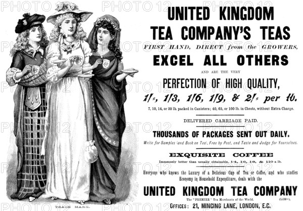 Advertisement for the United Kingdom Tea Company, 1895. Creator: Unknown.