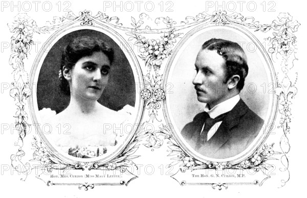 Marriage of the Hon. G. N. Curzon and Miss Mary Leiter, 1895. Creators: Unknown, Russell & Sons, Alice Hughes.
