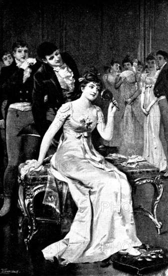 Pictures from the New Gallery: Selection by Reflection: The Cotillon -  J. Haynes-Williams, 1895. Creator: George Meisenbach.