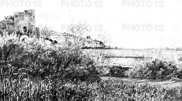 Pictures from the New Gallery: Ponte Nomentana - Miss Marie S. Stillman, 1895. Creator: George Meisenbach.