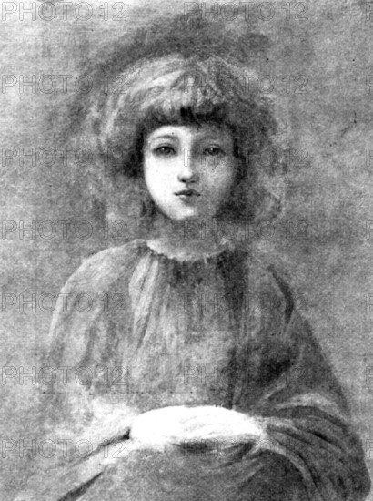 Pictures from the New Gallery: A Child's Head - Philip Burne-Jones, 1895. Creator: Unknown.