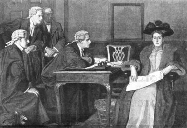 Pictures from the Royal Academy: Defendant and Counsel - W. F. Yeames, R.A., 1895. Creator: George Meisenbach.