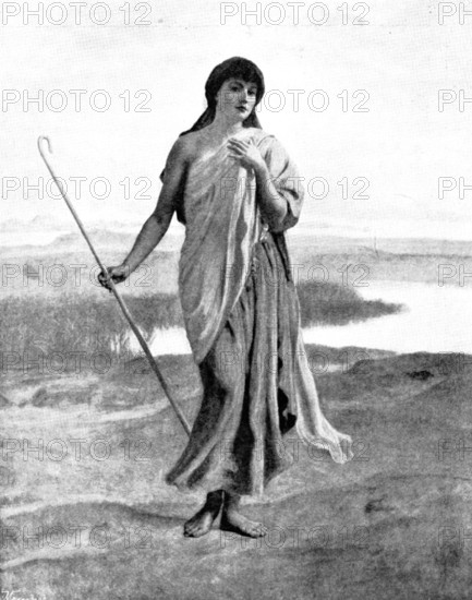 Pictures from the Royal Academy: Rachel, as First Seen by Jacob - F. Goodall, R.A., 1895. Creator: George Meisenbach.