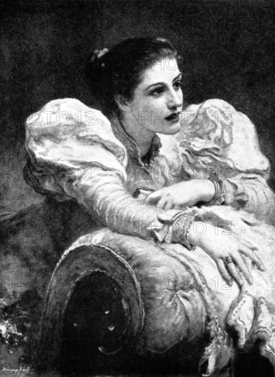 Pictures from the Royal Academy: A Fair Disputant - J. Sant, R.A., 1895. Creator: George Meisenbach.