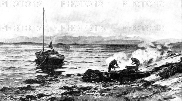 Pictures from the Royal Academy: Tanning the Herring-Nets - C. Hunter, A.R.A., 1895. Creator: George Meisenbach.