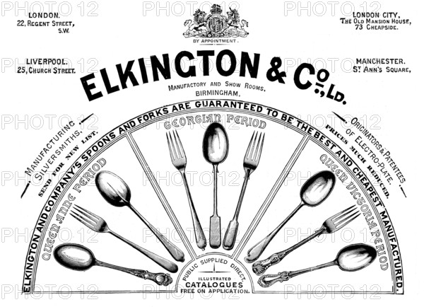 Advertisement for Elkington & Co. Ltd., 1895. Creator: Unknown.