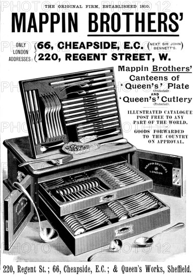 Advertisement for Mappin Brothers' Canteens, 1895. Creator: Unknown.