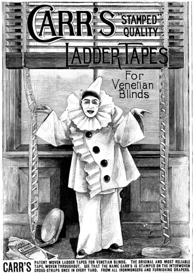 Advertisement for Carr's "Stamped Quality" Ladder Tapes for Venetian Blinds, 1895. Creator: Unknown.