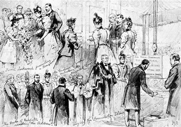 The Duke and Duchess of York at Sheffield, 1895. Creator: George Meisenbach.