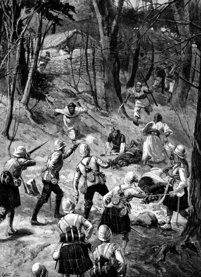 The Chitral Expedition - from a sketch by Mr. A. D. Greenhill Gardyne, 1895. Creator: P Naumann.