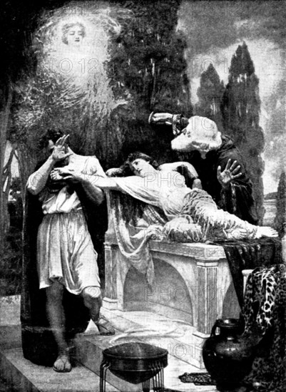 Pictures from the Royal Academy: The Sacrifice of Iphigenia - Reginald Arthur, 1895. Creator: George Meisenbach.