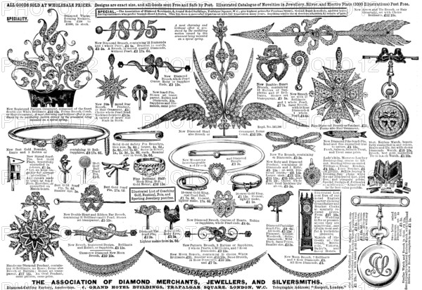 Advertisement for the Association of Diamond Merchants, Jewellers, and Silversmiths, 1895. Creator: Unknown.
