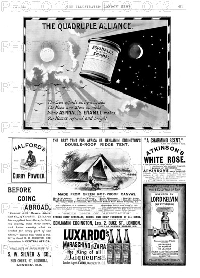 Page of advertisements, 1895.  Creator: Unknown.