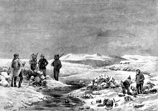 The Franklin Celebration: discovery of relics of the Franklin Expedition, 1895. Creator: Carl Hentschel.