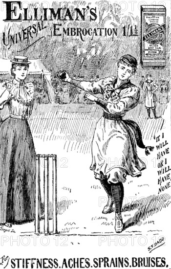 Advertisement for Elliman's Universal Embrocation, 1895. Creator: Joseph Swain.