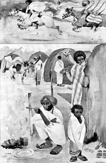 Somaliland at the Crystal Palace: inside the Somali Kraal, 1895. Creator: Andre & Sleigh.