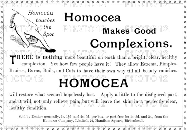 Advertisement for Homocea, 1895. Creator: Unknown.