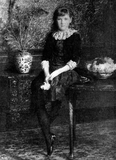 Beautiful Children at the Grafton Gallery: Mabel, Daughter of C. J. Galloway...E. J. Gregory, 1895. Creator: Unknown.