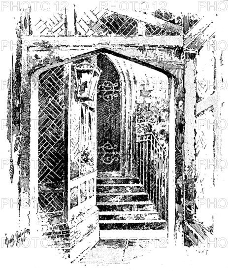 Entrance to the Curfew Tower, Windsor Castle, 1895. Creator: Carl Hentschel.