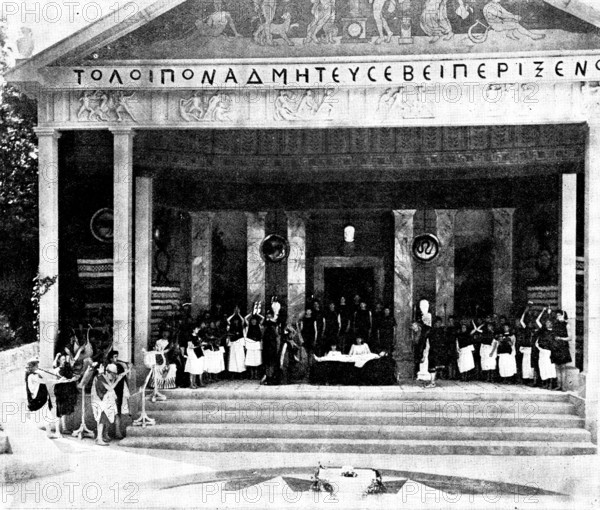 The Performance of "Alcestis" at Bradfield College, 1895. Creator: George Meisenbach.
