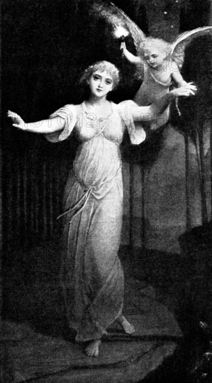 Under Love's Guidance - C. E. Hallé, 1895. Creator: George Meisenbach.