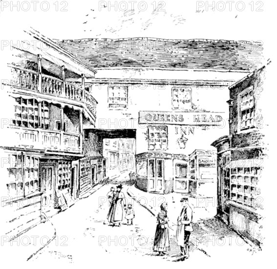 The Queen's Head, an old inn in High Street, Southwark, about to be demolished, 1895. Creator: Unknown.