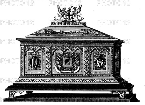 Casket presented to the Shahzada by the City Corporation, 1895. Creator: Unknown.