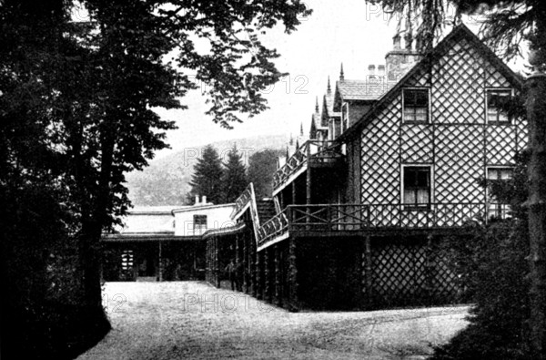 Mar Lodge, Braemar, destroyed by fire on June 14, 1895. Creator: George Washington Wilson.